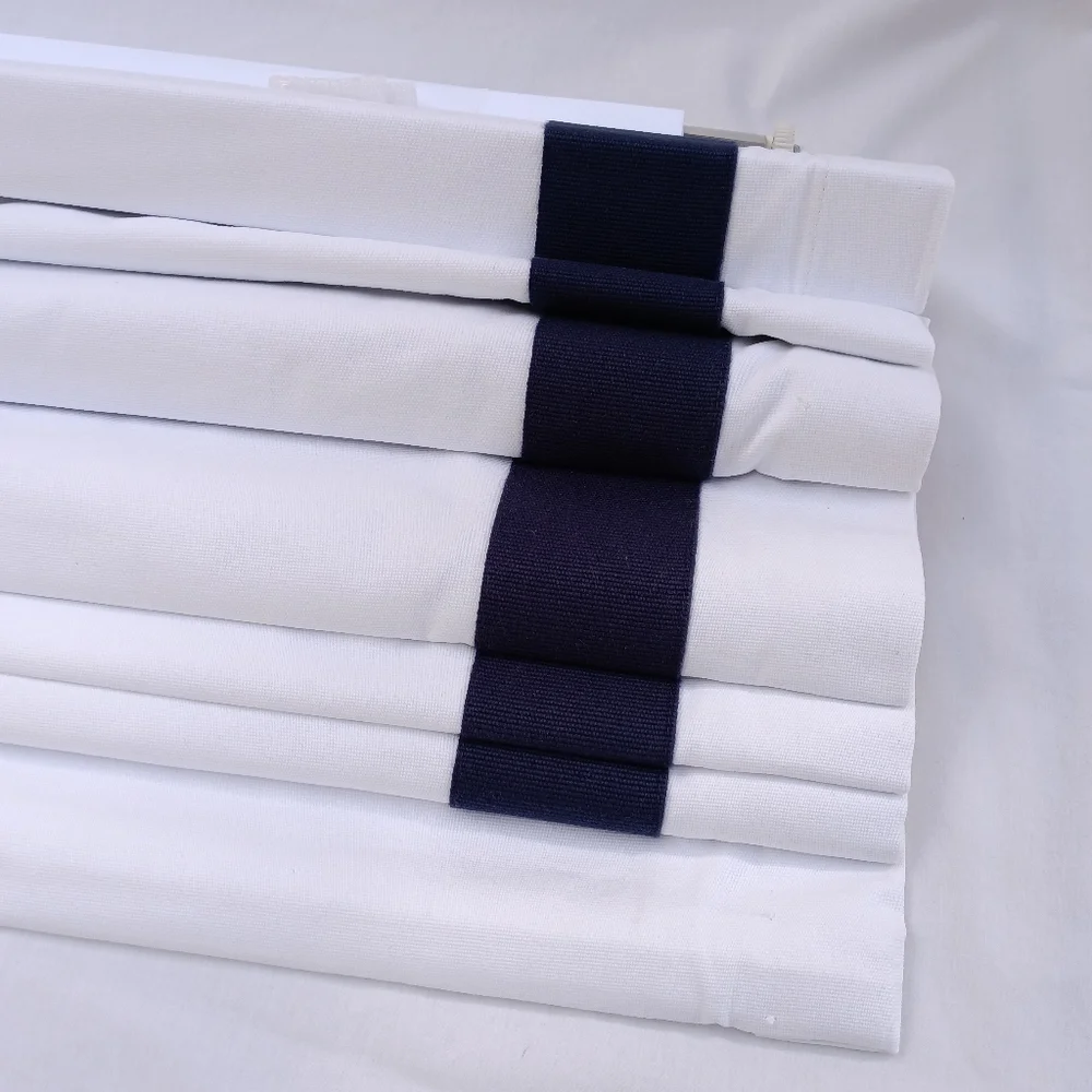 NEW Pottery Barn Grosgrain Cordless Roman Shade White/Ink 32